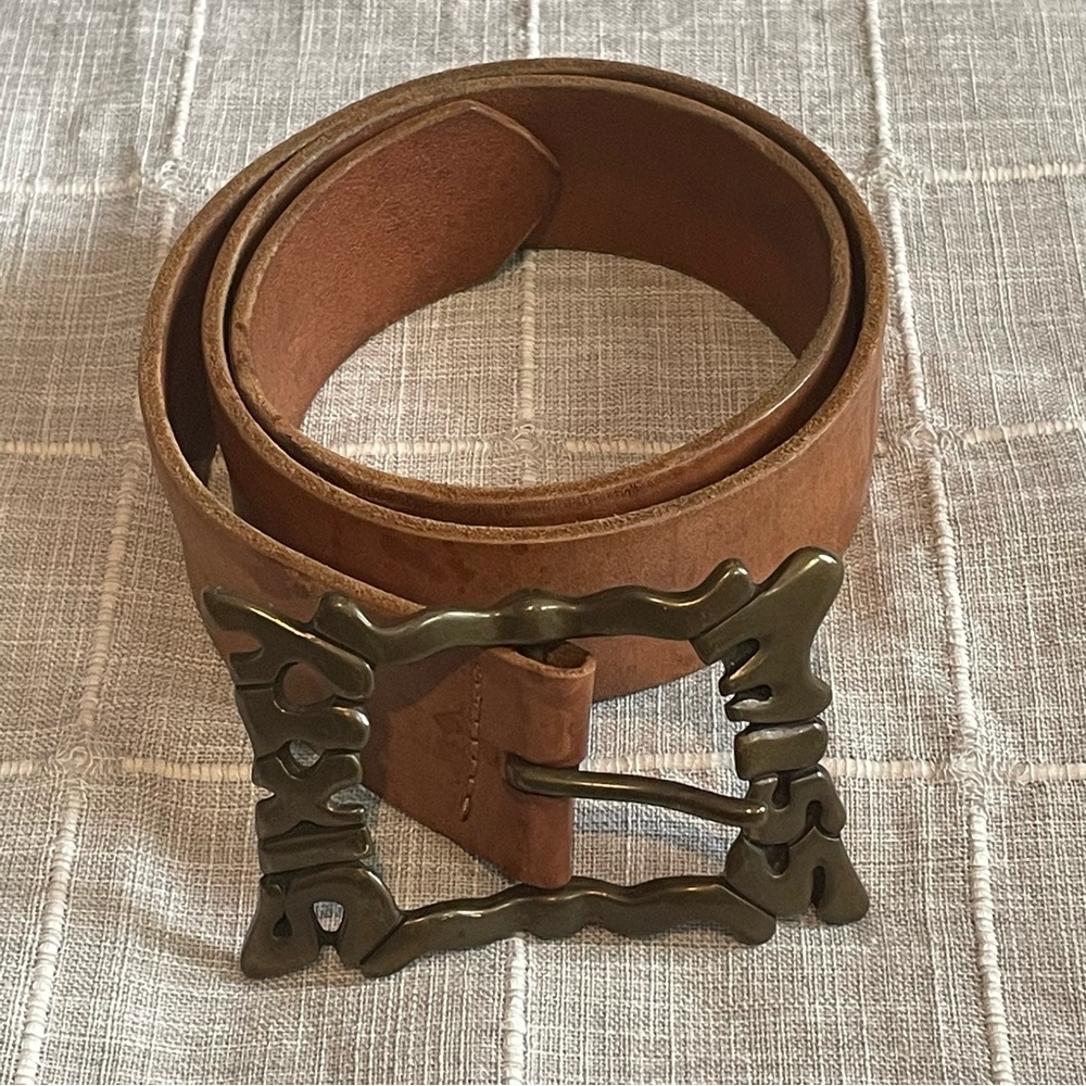 Miss Sixty Vintage Leather Italy Chunky Belt Buckle Sz M - Picture 5 of 13
